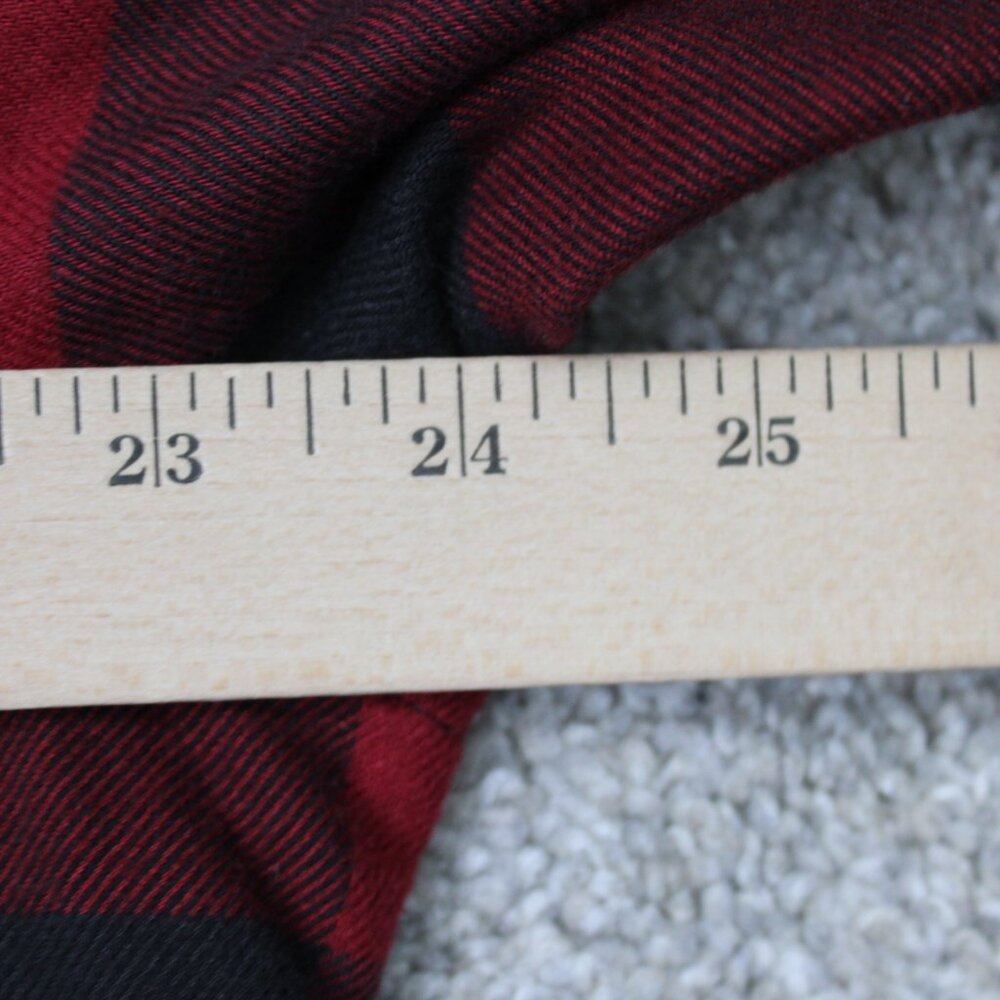 Tailor Vintage Shirt Mens Large Red/Black Plaid Performance Flannel Flip Cuff - Picture 12 of 14